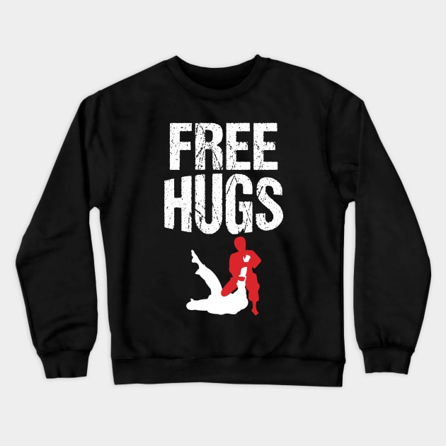 Cute Free Hugs Jiu Jitsu BJJ Martial Arts Crewneck Sweatshirt by theperfectpresents
